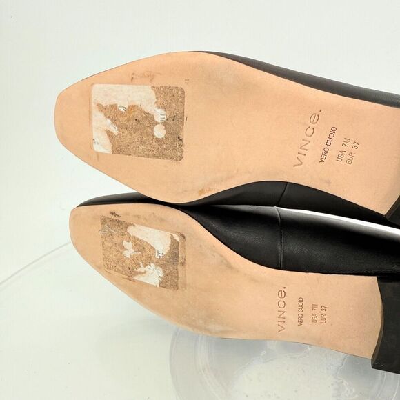 Vince Womens Brette Leather Slip On Loafer Flats Size 7 M Black Leather - Picture 9 of 14